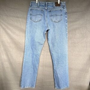 Lee Jeans Men's 34x33 Regular Fit Straight Leg Mid Rise‎ Blue Denim Medium Wash